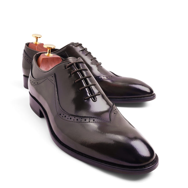 Vatrina Genuine Leather Oxford - Dark Hazel