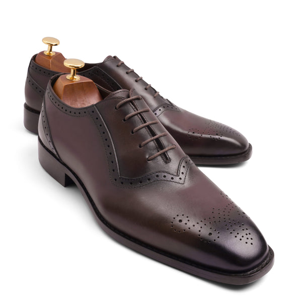 Vatrina Genuine Leather Brouge Oxford - New Brown