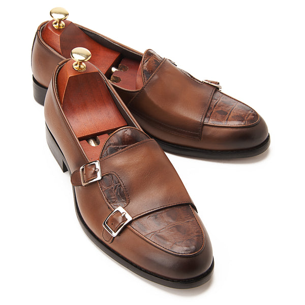 Vatrina Genuine Leather Moc Toe Monk - Havan