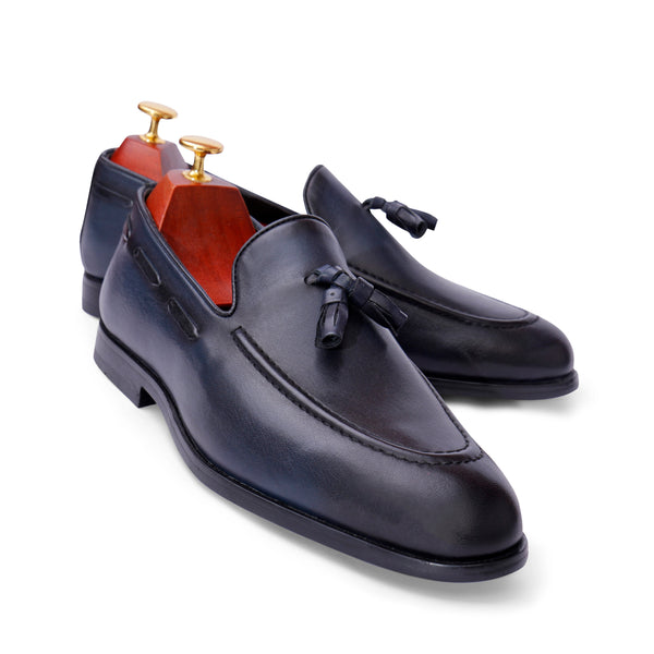 Vatrina Genuine Leather Loafer - navy