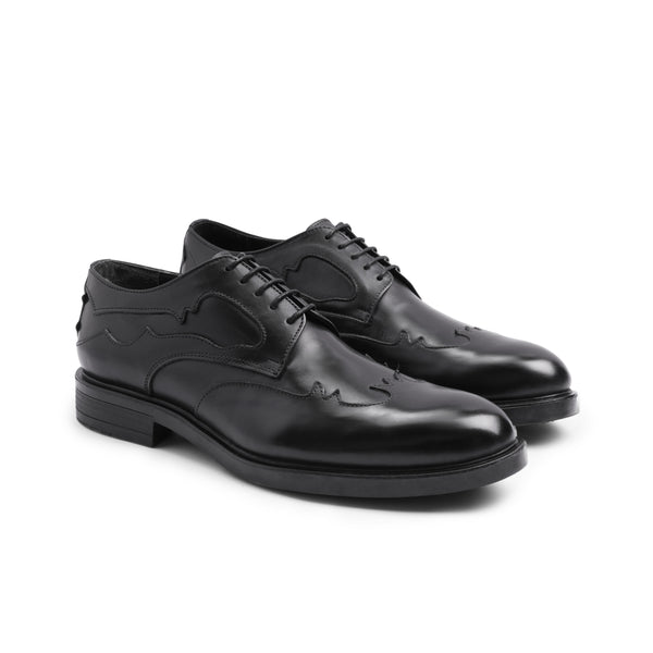 Vatrina Genuine Leather Wingtip Oxford - Black