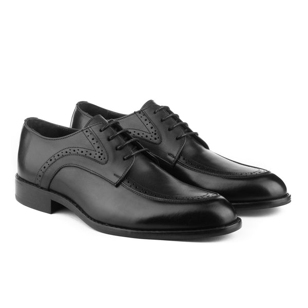 Vatrina Genuine Leather Brogue Derbys - Black